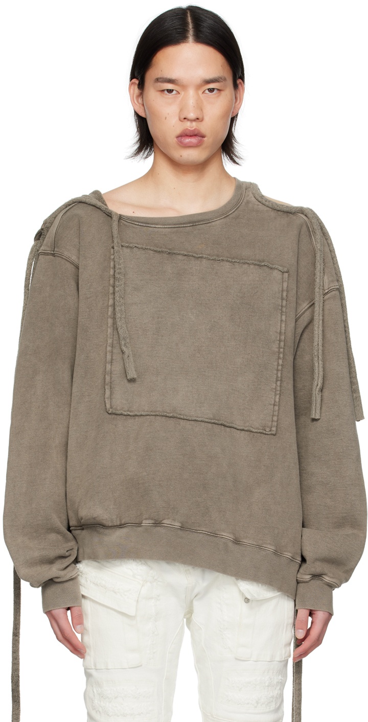Photo: Ottolinger Brown Deconstructed Cut-Out Hoodie
