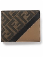 Fendi - Logo-Print Coated-Canvas and Leather Billfold Wallet
