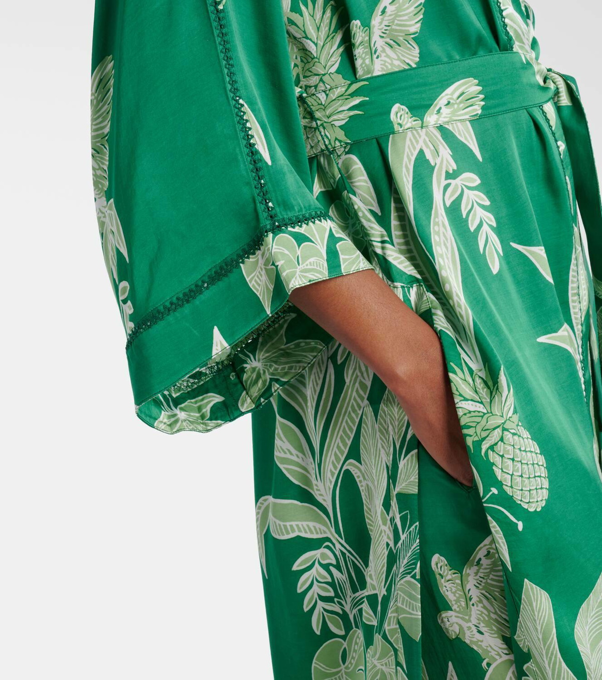 Poupette St Barth Erica floral satin kaftan