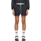 Thom Browne Navy Nylon Tech Track Shorts