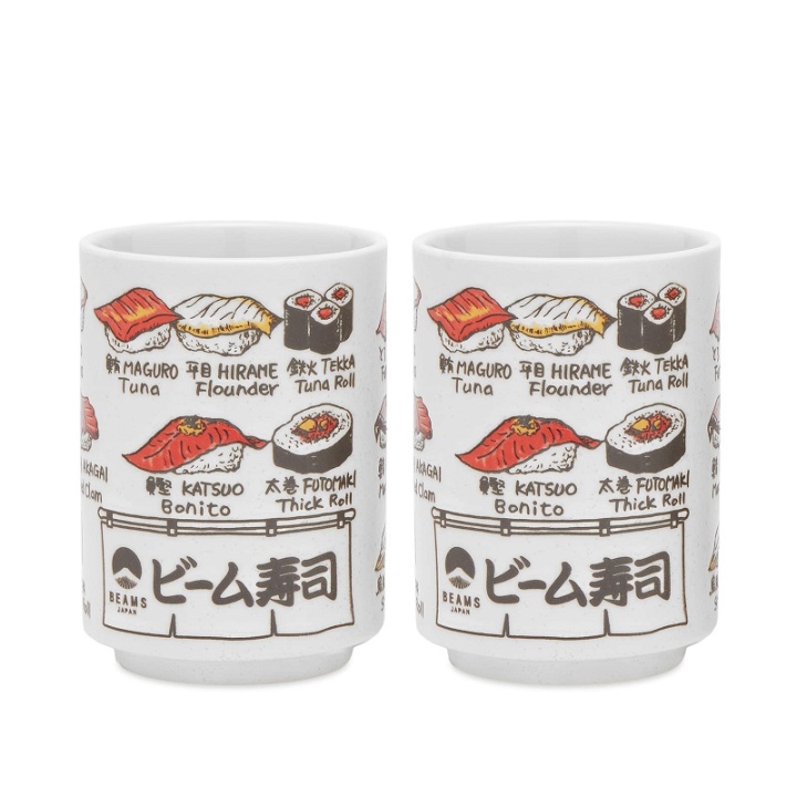 Photo: BEAMS JAPAN Men's Fish Ceramic Cup - Set of 2 in White
