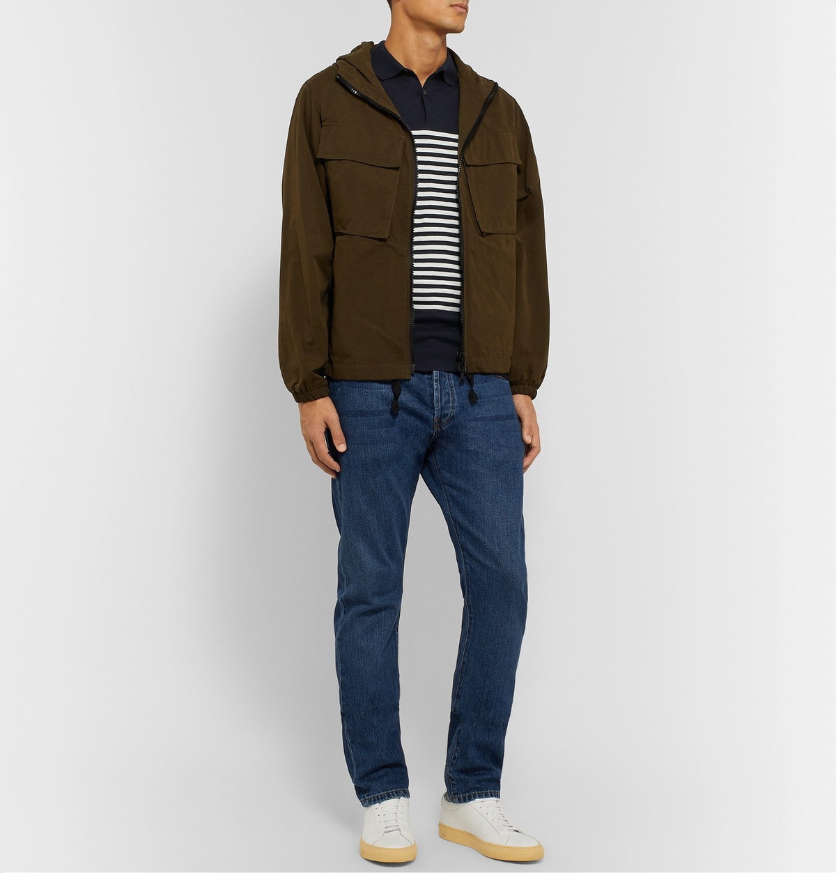 John Smedley - Striped Sea Island Cotton Polo Shirt - Blue John 