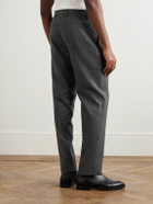 Zegna - Tapered Pleated Wool Trousers - Gray