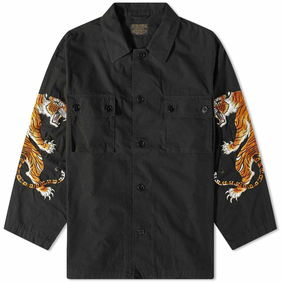 Wacko Maria Men's Tim Lehi Army Shirt in Black Wacko Maria