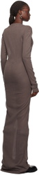 Ludovic de Saint Sernin Brown Simple Maxi Dress