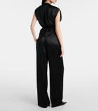 The Sei Draped gathered silk charmeuse top