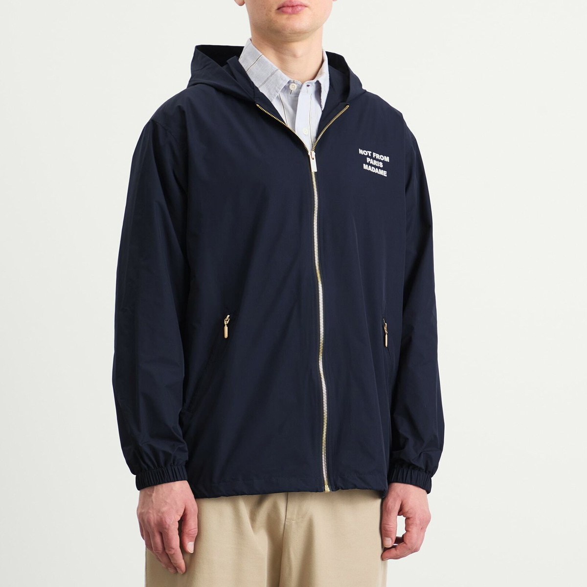 Drôle de Monsieur Men's Drole De Monsieur Slogan Zip Hoodie in Navy
