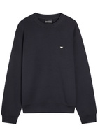 Emporio Armani Logo-embroidered Jersey Sweatshirt Navy