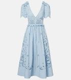 Self-Portrait Broderie anglaise cotton-blend midi dress