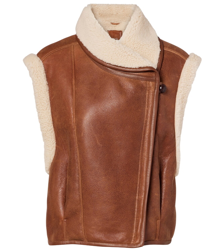 Photo: Isabel Marant Alime shearling-trimmed leather vest