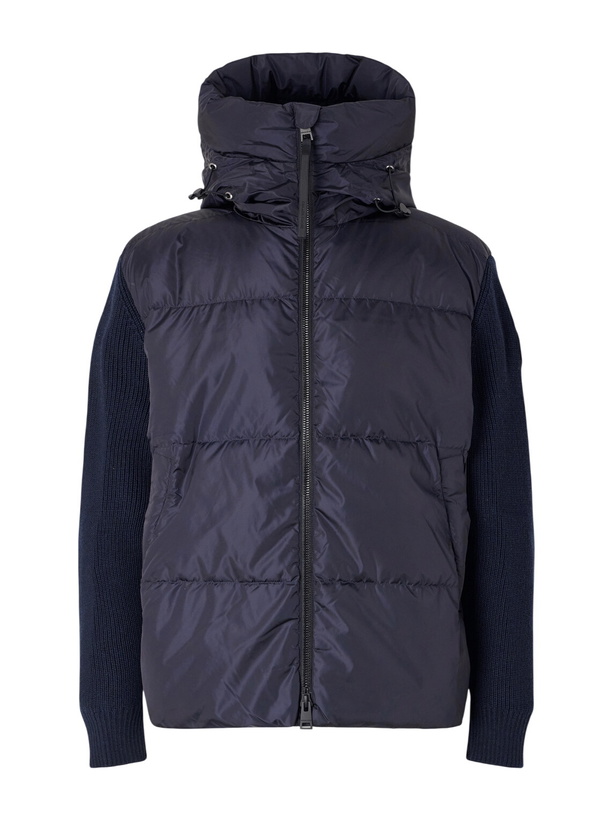 Photo: Canada Goose - HyBridge® Wool and Quilted Shell Hooded Down Jacket - Blue
