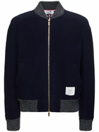 THOM BROWNE Striped Wool Bomber Jacket