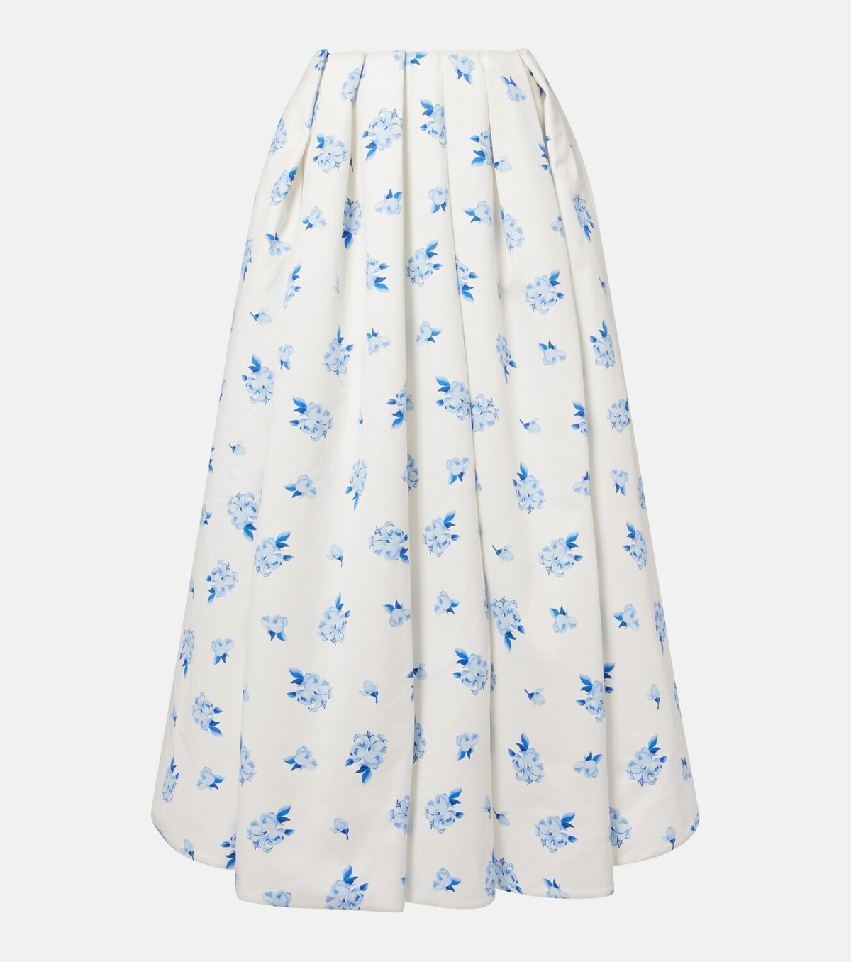 Leo Lin Victoria floral pleated cotton maxi skirt