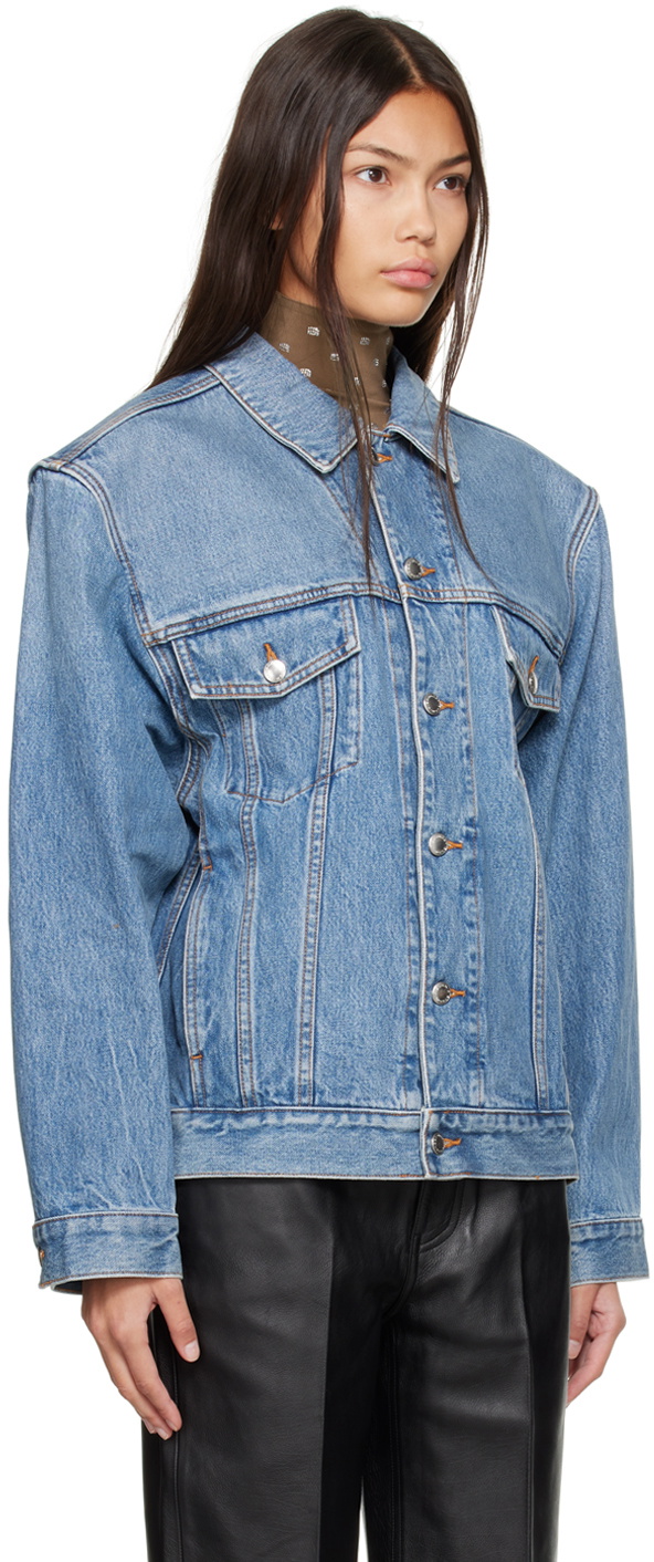 Alexander Wang Blue Oversized Trucker Denim Jacket