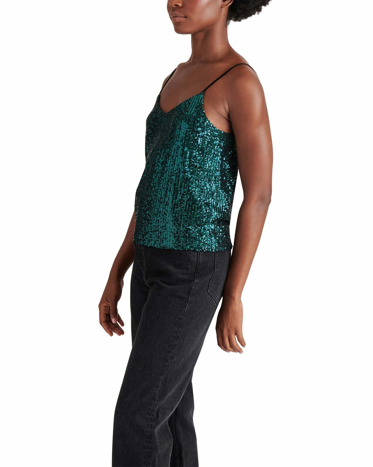 Steve Madden Hide And Sequin Top in Teal