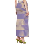 Rabanne Purple Striped Viscose Jersey Piercing Maxi Skirt