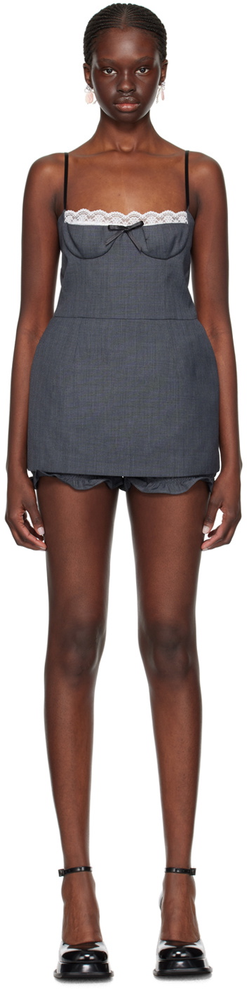 SHUSHU/TONG Gray Layered Minidress Shushu/Tong
