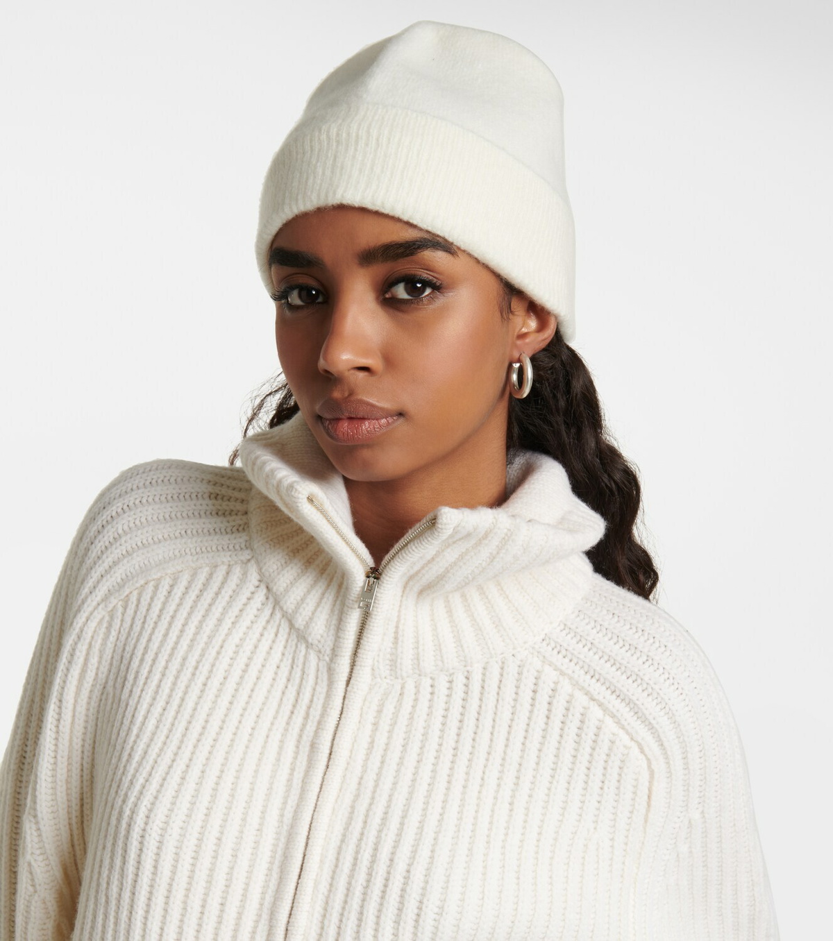 【JOSEPH】ribbed cotton, wool and cashmere-blend beanie Joseph - Ribbed-knit cashmere-blend beanie hat Joseph