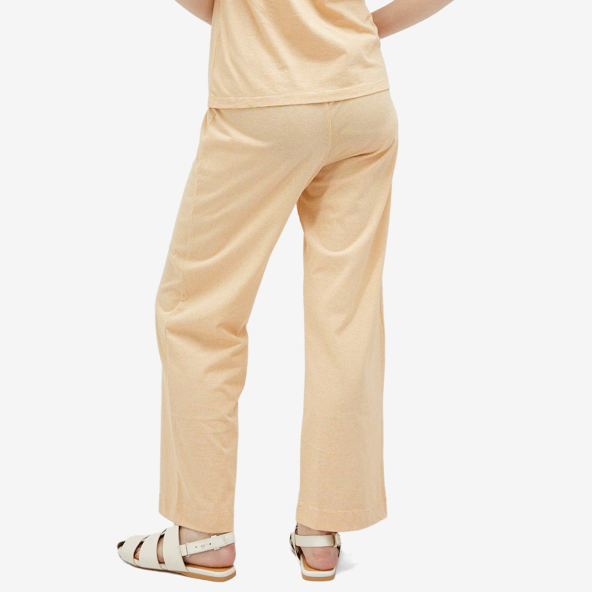 DONNI. Women's Jersey Stripe Simple Pant in Butter Stripe