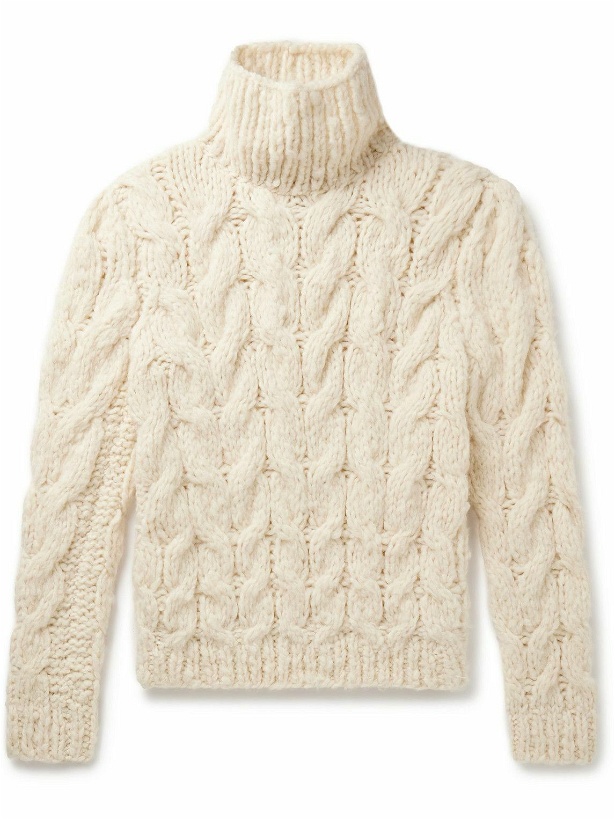 Photo: Gabriela Hearst - Ray Cable-Knit Welfat Cashmere Rollneck Sweater - Neutrals