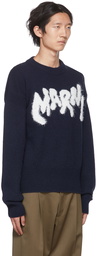 Marni Navy Intarsia Sweater