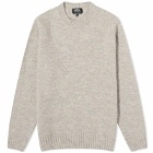 A.P.C. Lucas Brushed Alpaca Crew Knit in Heathered Light Grey