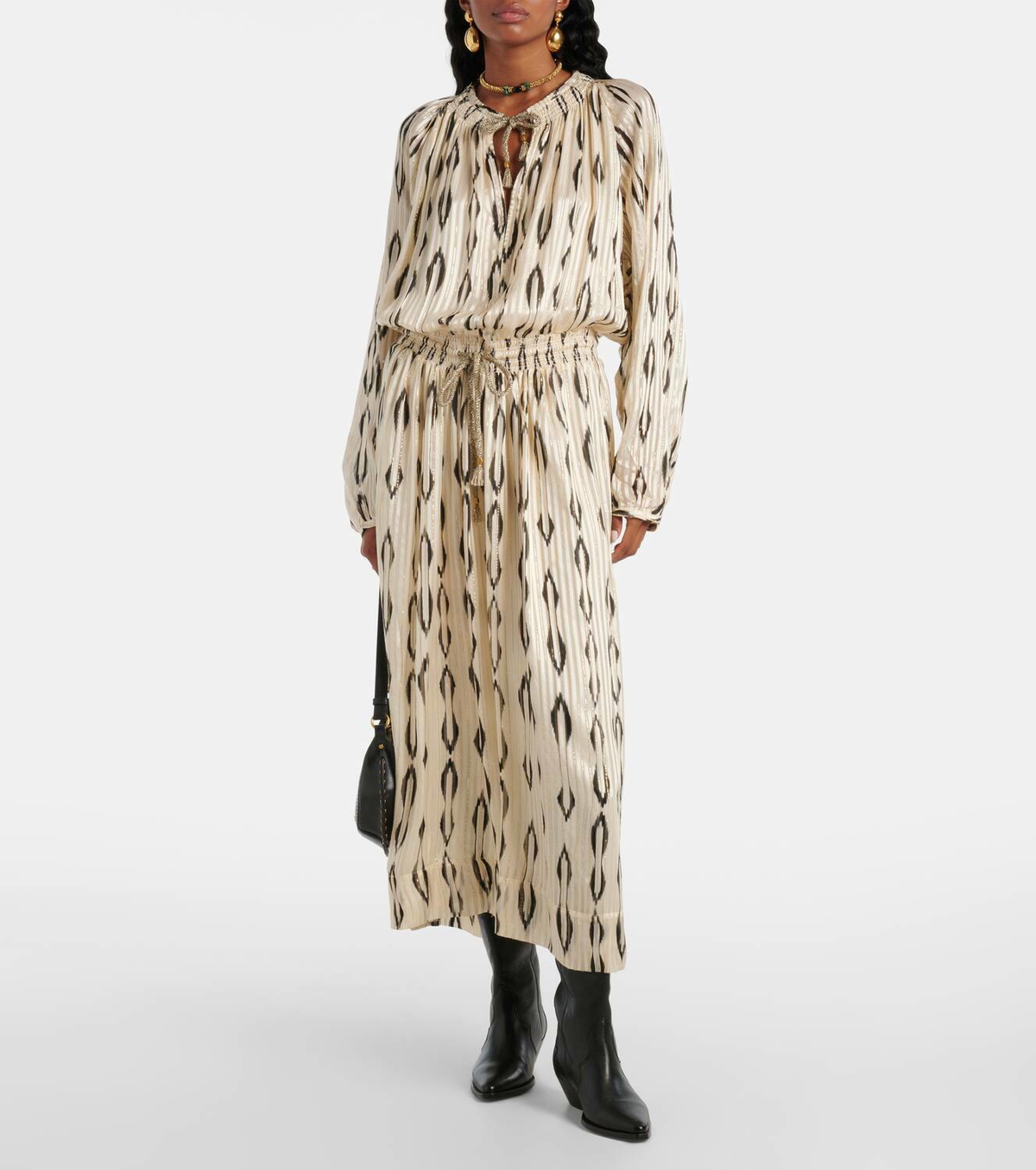 knee length dresses for ladies Isabel Marant E'toile Albisd Silk-Blended Maxi Dress