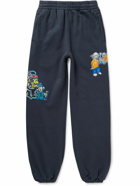 Off-White - Graff Pupp Embroidered Printed Cotton-Jersey Sweatpants - Blue