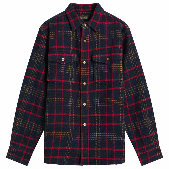 Photo: Pendleton Men's Big Pocket Overshirt in Blue Check