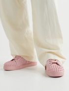 Christian Louboutin - Louis Junior Spikes Cap-Toe Suede Sneakers - Pink