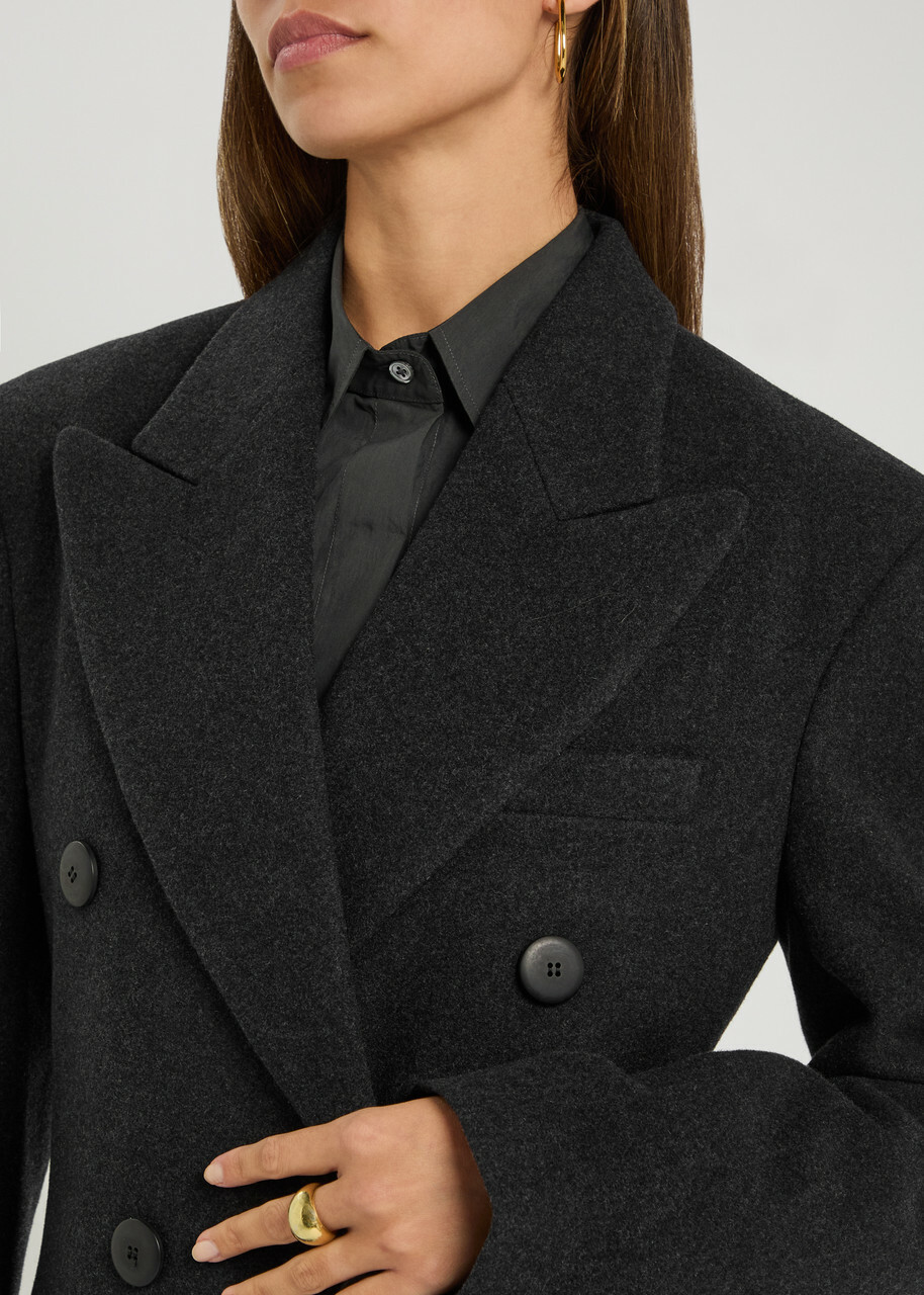 Bettter Lonzo Double-breasted Wool Coat Dark Grey