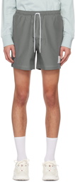 Thom Browne Gray Contrast Stich Track Shorts