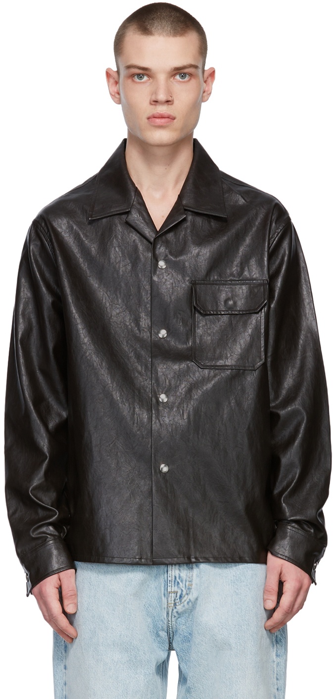 Our Legacy Brown Venice Blouson Faux Leather Jacket Our Legacy