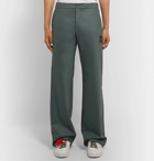 Off-White - Grey-Green Virgin Wool-Blend Suit Trousers - Green