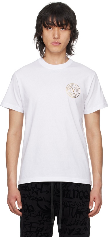 Photo: Versace Jeans Couture White V-Emblem T-Shirt
