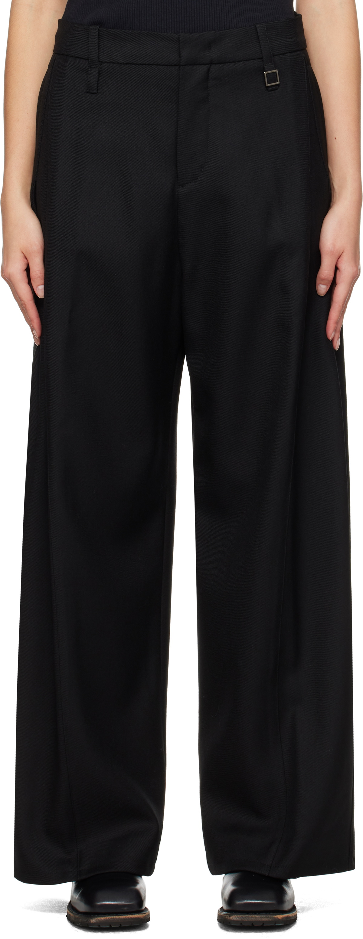 WOOYOUNGMI Black Wool Trousers