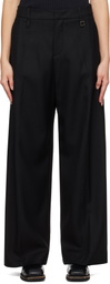 WOOYOUNGMI Black Wool Trousers