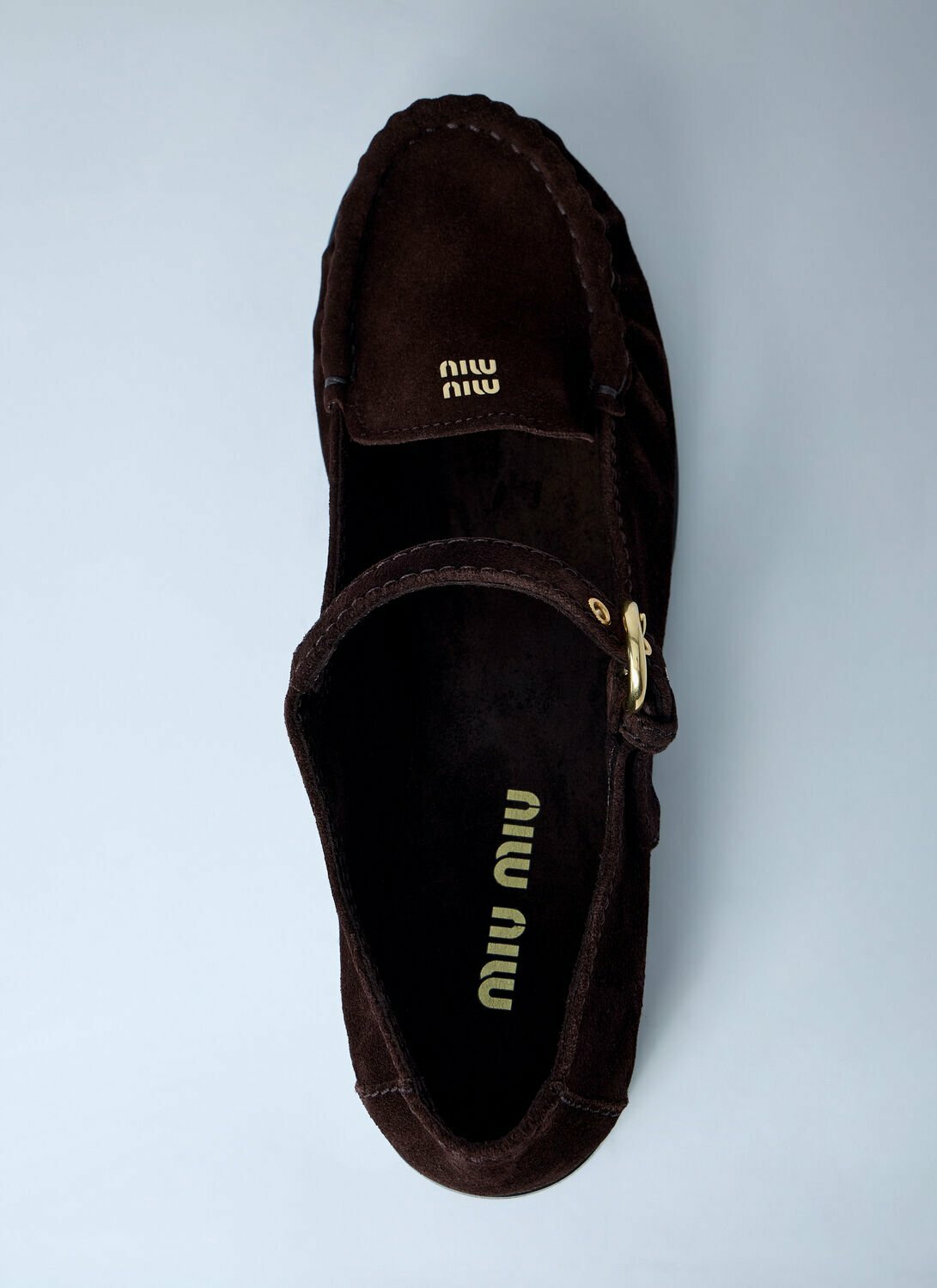 Miu Miu Suede Mary Jane Loafers