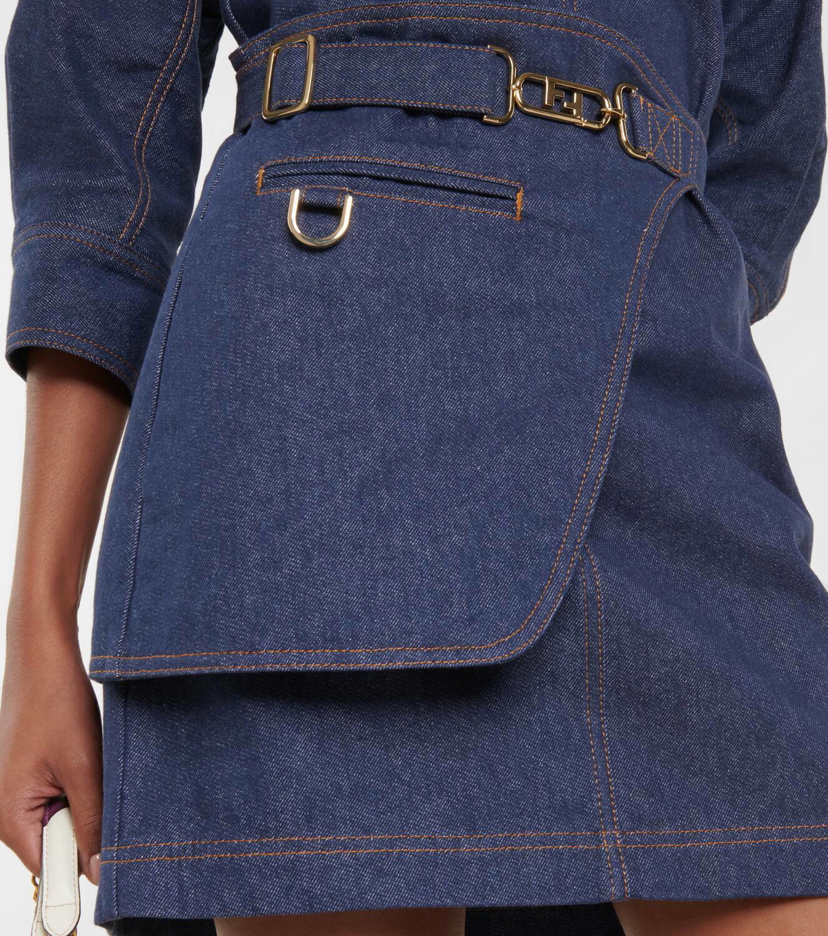 Fendi Belted denim minidress