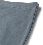 Greg Lauren - Slim-Fit Layered Rivet-Detailed Loopback Cotton-Jersey Sweatpants - Blue