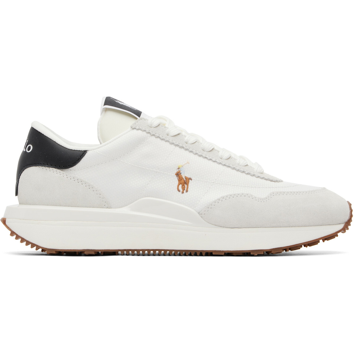 Polo Ralph Lauren White Train 89 Suede & Mesh Sneakers