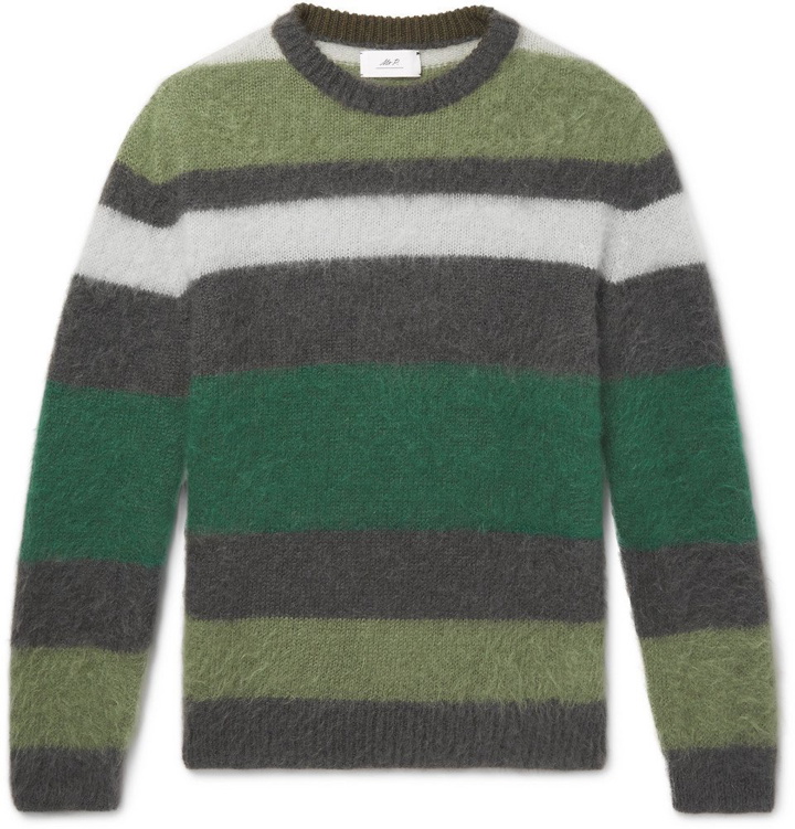 Photo: Mr P. - Striped Mohair-Blend Sweater - Green