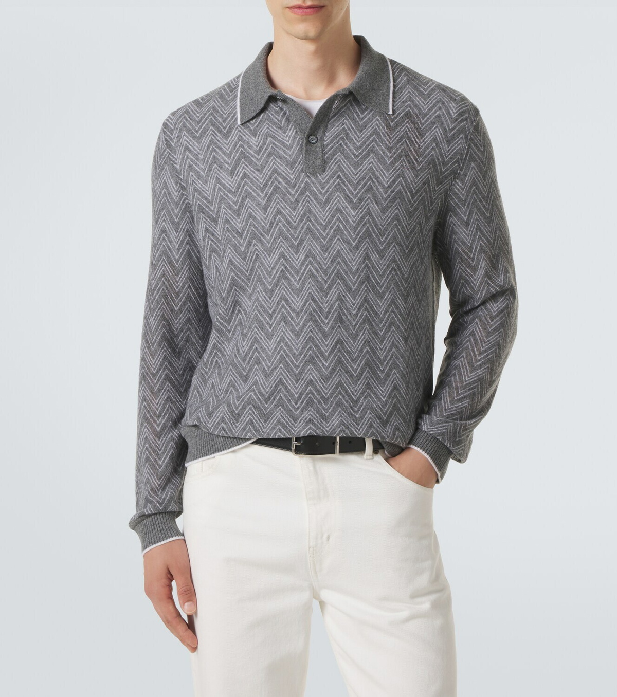 Missoni Zigzag cashmere polo sweater