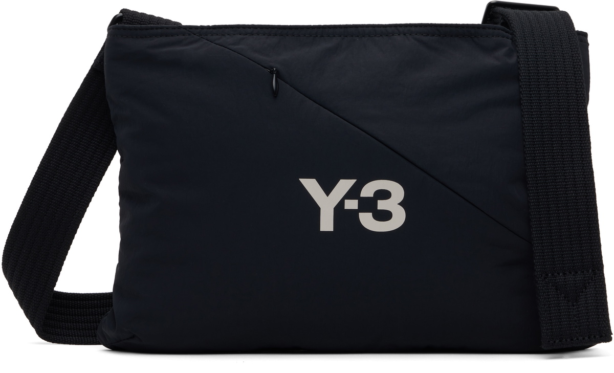 Y 3 Black Nylon Sacoche Bag