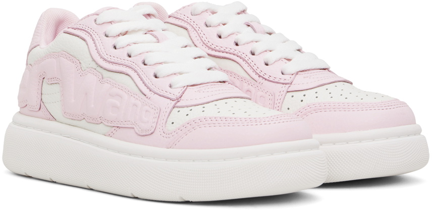 Alexander Wang Pink & Off-White Puff Pebble Leather Sneakers