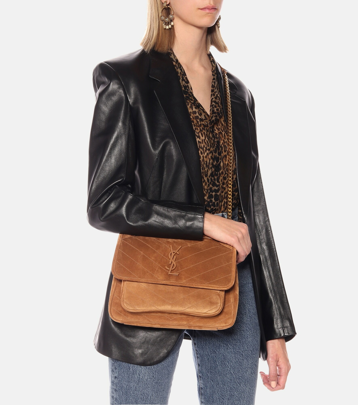 Niki medium best sale suede shoulder bag