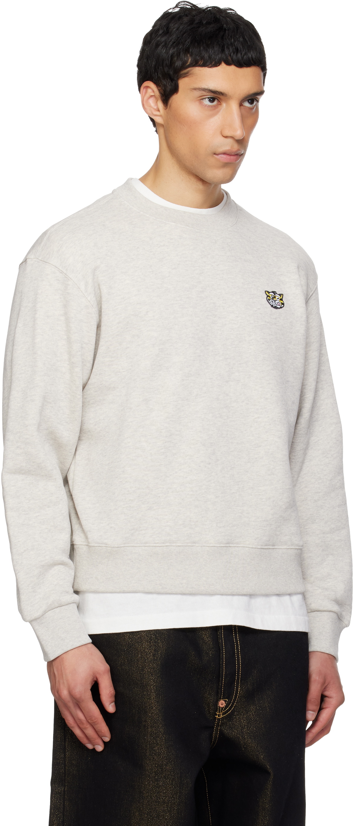 Kenzo Gray Kenzo Paris 'KENZO Wild Tiger' Embroidered Sweatshirt