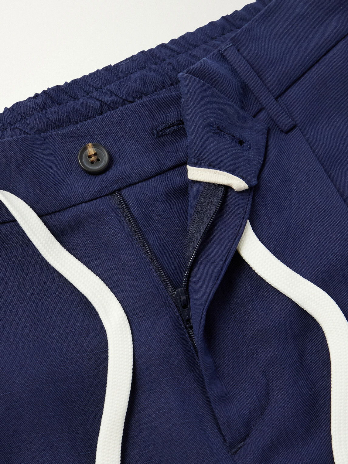 Eleventy - Wide-Leg Lyocell and Linen-Blend Twill Shorts - Blue