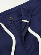 Eleventy - Wide-Leg Lyocell and Linen-Blend Twill Shorts - Blue