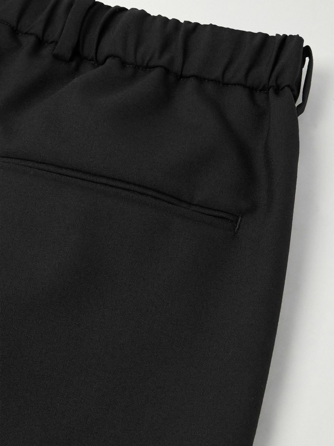 ATON - Straight-Leg Pleated Wool Suit Trousers - Black